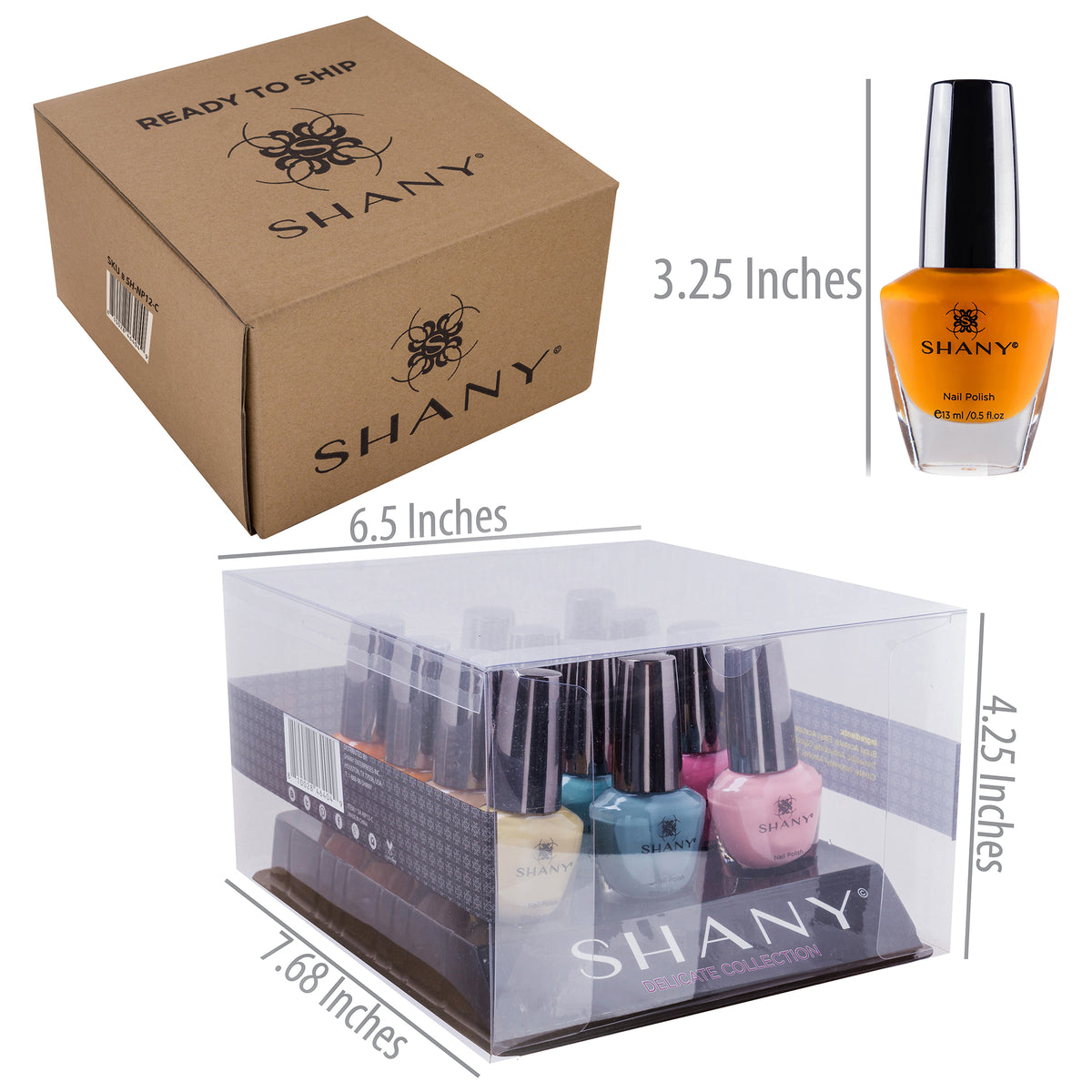 SHANY DIY 12 Colors Trendy Nail Polish Set - Ethereal - ETHEREAL - ITEM# SH-NP12-C - Best seller in cosmetics NAIL POLISH category