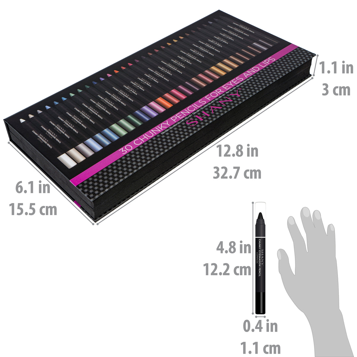 SHANY Chunky Jumbo Pencils EyeShadow/Eyeliner/Lip Liner - CHUNKY - ITEM# SH-P003-A - Best seller in cosmetics EYELINER category