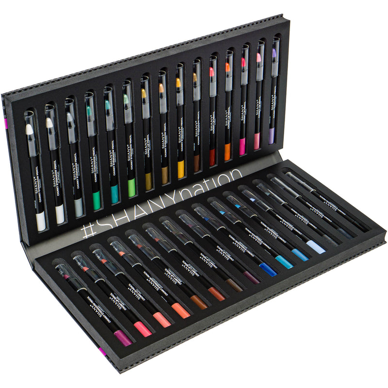 SHANY Chunky Eyeshadow Pencils Lip Liner, Eyeliner, Eye Pencils - Multi-Use Chunky Pencils for Eye Shadow, Lip Makeup, Lipstick with Vitamin E ,Aloe Vera - Gift Box - Set of 30 Colors - SHOP CHUNKY - EYELINER - ITEM# SH-P003-A