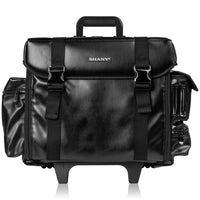 SHANY Makeup Artist Soft Rolling Case - HEADTURNER - HEAD TURNER - ITEM# SH-P40-BK - Rolling cosmetics cases Makeup Case with wheels,Cosmetics trolley makeup artist case storage bag,Seya just case aluminum makeup case display set,professional makeup organizer gift idea Makeup bag,portable makeup carry on cosmetics organizer light - UPC# 723175176515