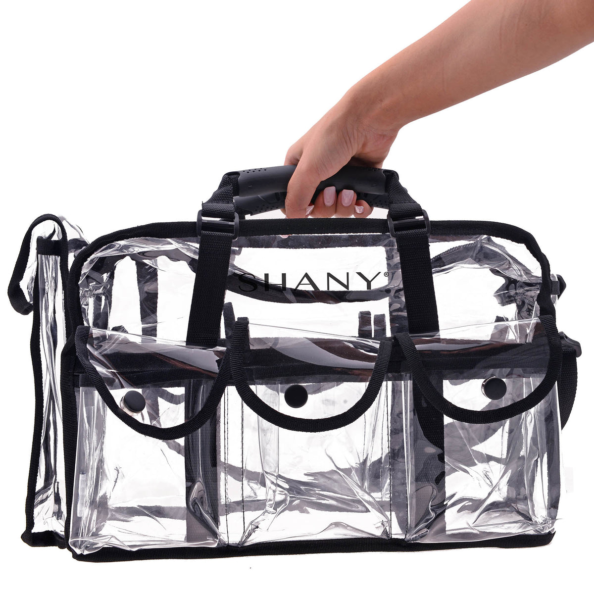 SHANY Pro Clear Makeup Bag with Shoulder Strap Black