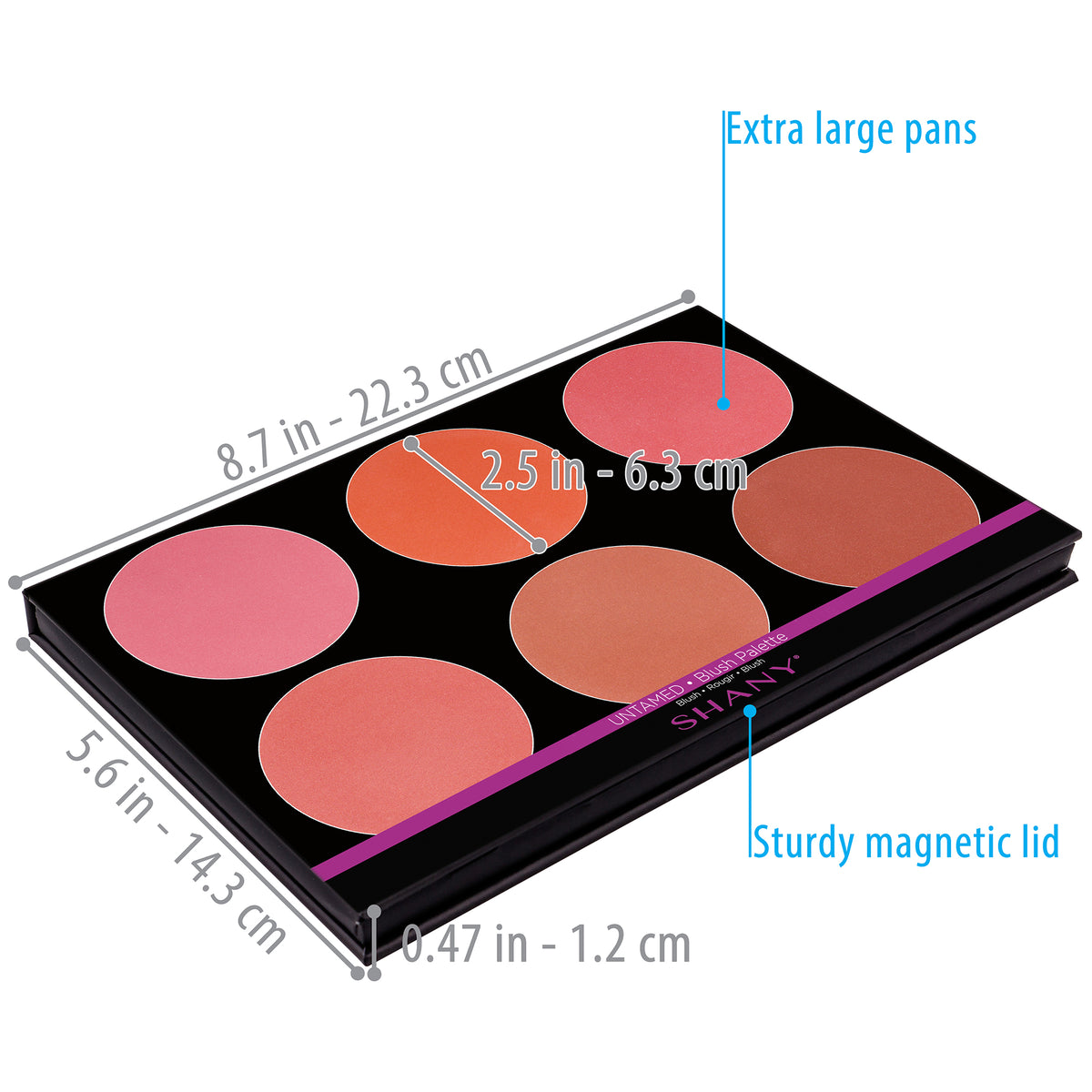 SHANY Velvet Matte Blush Supersized - Perfect Finish - UNTAMED - ITEM# SH-PL006-BIG - Best seller in cosmetics BLUSH category