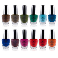 SHANY Nail Polish Set - Nail Lacquer Quick Dry, Full Size, Vibrant, Colorful, Trendy, Semi Glossy, Shimmery, Matte Nail Polish Set - 12 Colors - Funky Collection - SHOP FUNKY - NAIL POLISH - ITEM# SH-SHNN-2