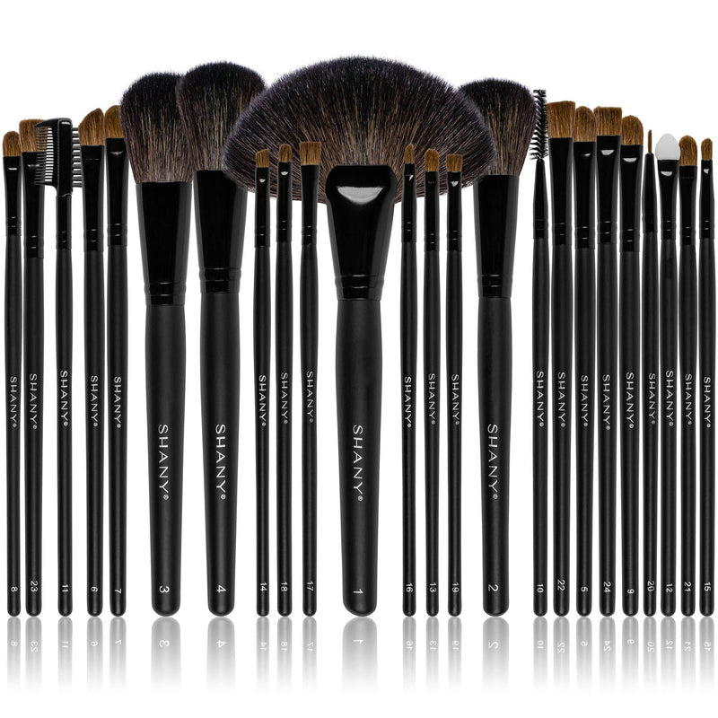 SHANY Makeup Brushes Studio Quality Total Pro Make up Brush Set with Leather Pouch- Foundation brush, Powder brush, Eyeshadow Brush, Concealer Brush, Liner Brush and more.   24 Count - SHOP  - BRUSH SETS - ITEM# SH0024-BR