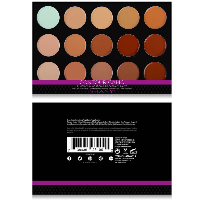 SHANY Cream Concealer, Foundation, and Contour Palette -  - ITEM# SH-PL0015-PARENT - Foundation makeup primer stick powder cream liquid,Concealer full coverage age rewind corrector cheap,liquid foundation makeup palette set kit base vega,Natural quick dry oily combination sensitive skin,Permanent waterproof professional matte makeup kit - UPC#