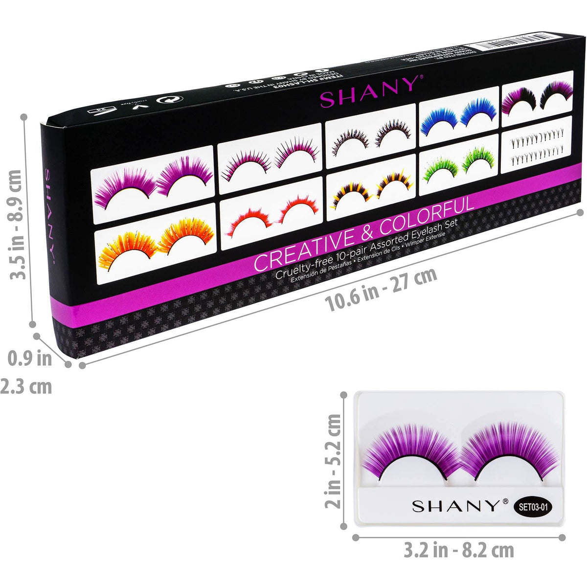 SHANY- False Eyelash Set - Multi-Colored - MULTI-COLORED - ITEM# SH-LASH03 - Best seller in cosmetics BROWS & LASHES category